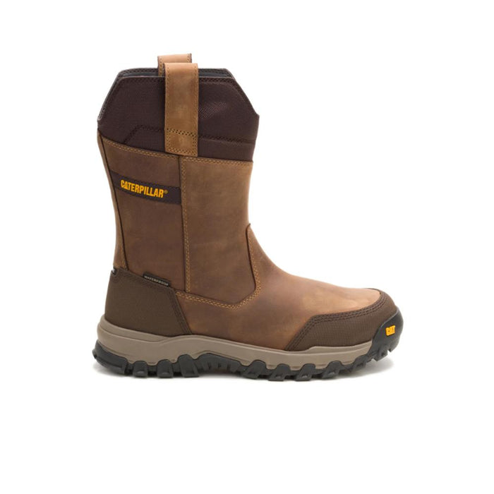 CAT Men's Threshold Rebound Pull-On Waterproof Steel Toe Work Boot Bison - P91772