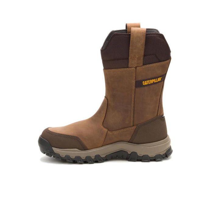 CAT Men's Threshold Rebound Pull-On Waterproof Steel Toe Work Boot Bison - P91772
