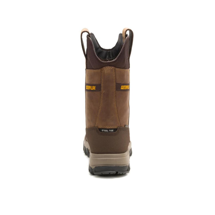 CAT Men's Threshold Rebound Pull-On Waterproof Steel Toe Work Boot Bison - P91772