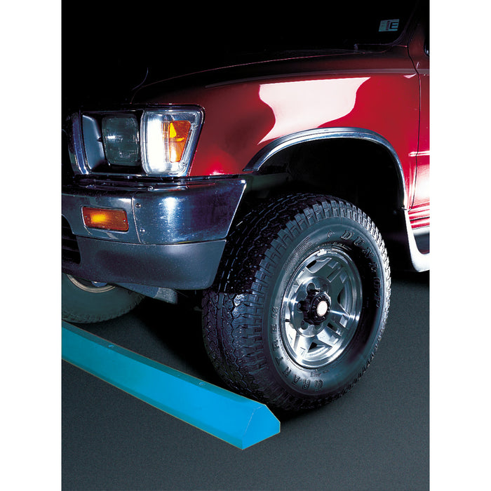 CheckersParking Stop Curb - Blue - Solid Plastic - 4' Feet Long with Lag Bolt Hardware - CS4S-LB