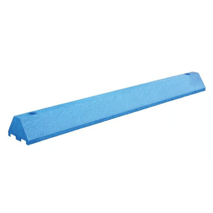 CheckersParking Stop Curb - Blue - Solid Plastic - 4' Feet Long with Lag Bolt Hardware - CS4S-LB