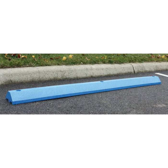 Checkers Parking Stop Curb - Blue - Solid Plastic - 6' Feet Long - No Hardware - CS6C-B