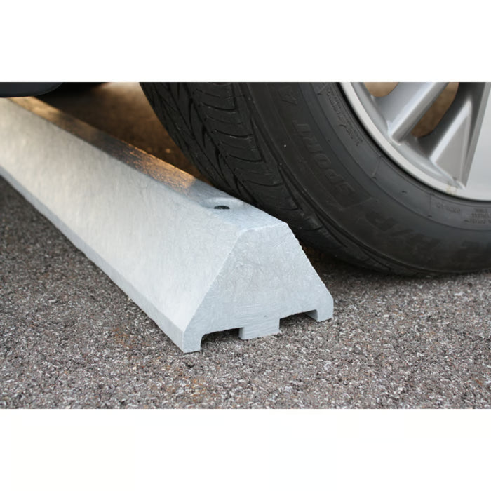 Checker Parking Stop Curb - Gray - Solid Gray - 6' Feet Long with Steel Spike - CS6S-LB