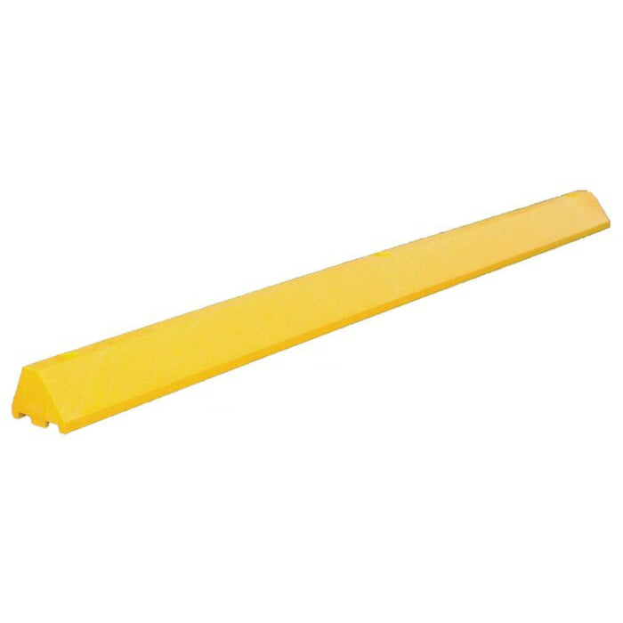 Checkers Parking Stop Curb - Yellow - Solid Plastic - 6' Feet Long with Steel Spikes - CS6S-SY