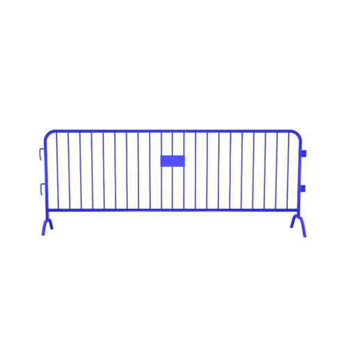 Crowdmaster® Crowd Control Powder Coated Steel Barricade - Bridge Feet - 8.5 Ft Long - Blue