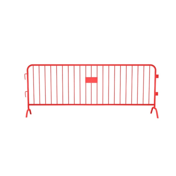 Crowdmaster® Crowd Control Powder Coated Steel Barricade - Bridge Feet - 8.5 Ft Long - Red