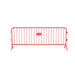 Crowdmaster® Crowd Control Powder Coated Steel Barricade - Bridge Feet - 8.5 Ft Long - Red
