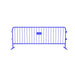 Crowdmaster® Crowd Control Powder Coated Steel Barricade - Flat Feet - 8.5 Ft Long - Blue