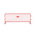 Crowdmaster® Crowd Control Powder Coated Steel Barricade - Roller Feet - 8.5 Ft Long - Red