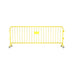 Crowdmaster® Crowd Control Powder Coated Steel Barricade - Roller Feet - 8.5 Ft Long - Yellow