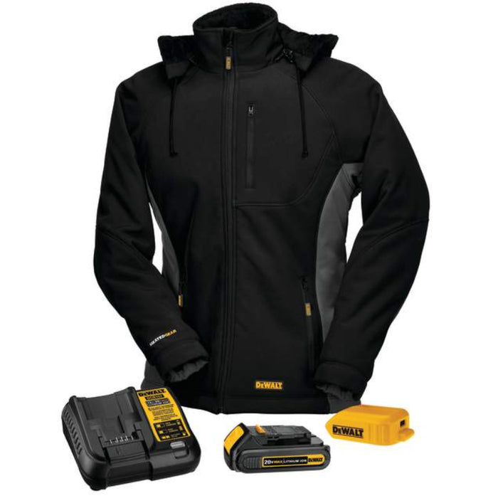 DEWALT® Women's Heated Soft Shell Coat With Battery - Black/Gray - DCHJ066C1