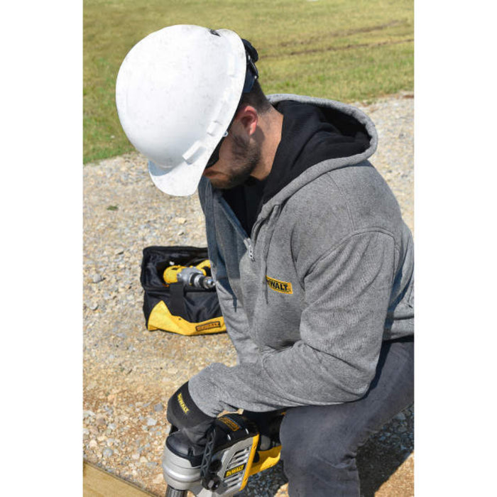 DEWALT® Men's Heated French Terry Cotton Hoodie - Heather Gray - DCHJ080