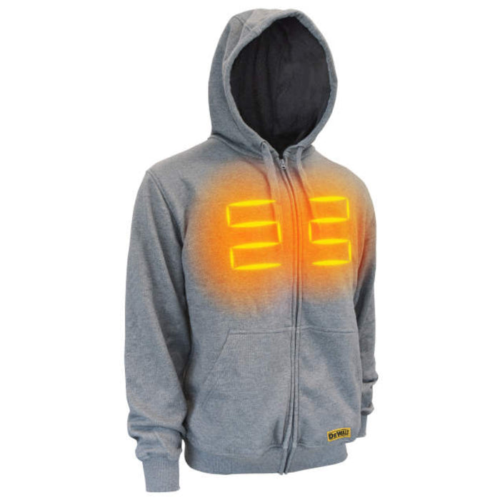 DEWALT® Men's Heated French Terry Cotton Hoodie - Heather Gray - DCHJ080