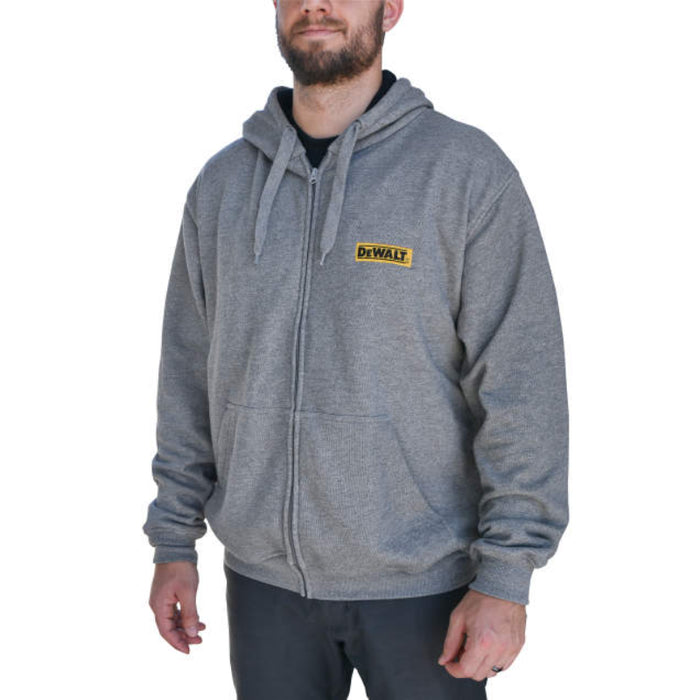 DEWALT® Men's Heated French Terry Cotton Hoodie - Heather Gray - DCHJ080