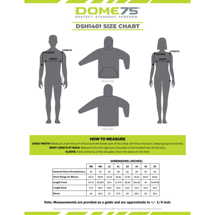 DOME75® DYNAMIC SERIES High Visibility Viz-Dri Long Sleeve Hooded T-Shirt - DSH1401