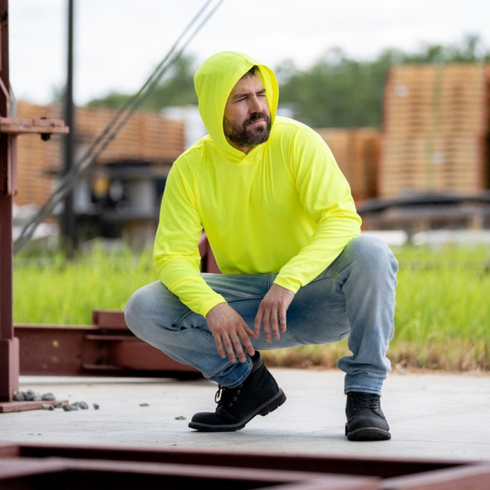 DOME75® DYNAMIC SERIES High Visibility Viz-Dri Long Sleeve Hooded T-Shirt - DSH1401