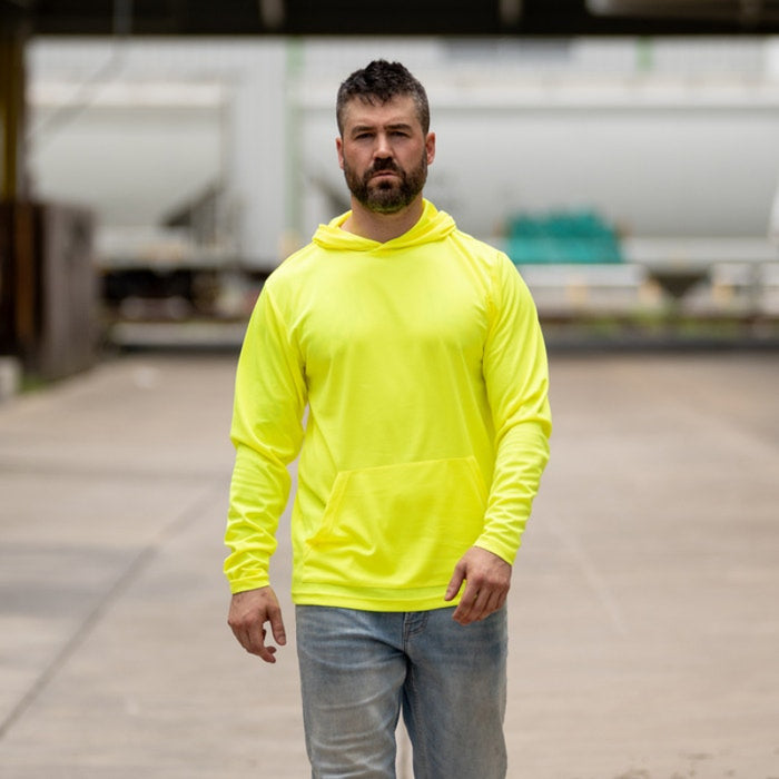 DOME75® DYNAMIC SERIES High Visibility Viz-Dri Long Sleeve Hooded T-Shirt - DSH1401