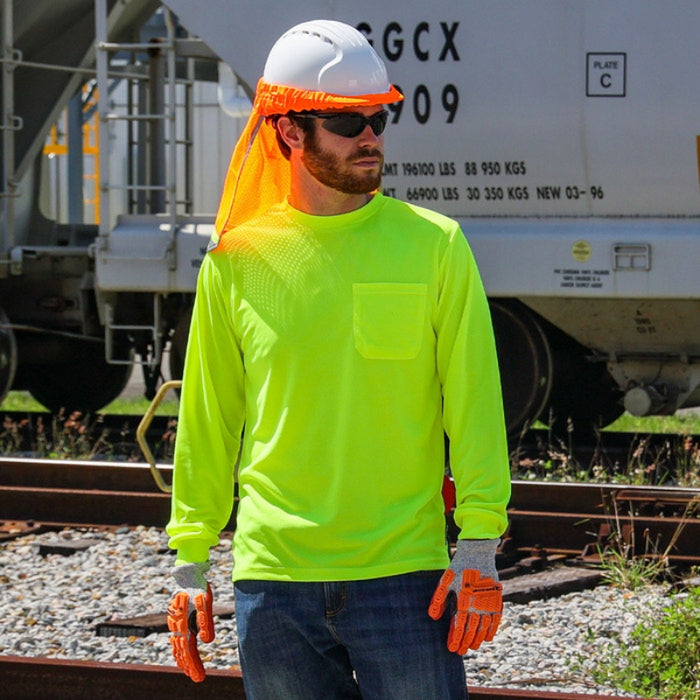 DOME75® DYNAMIC SERIES High Visibility Viz-Dri Long Sleeve Safety Shirt - DSL1401