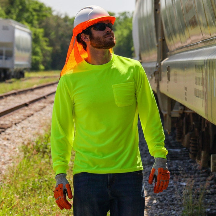 DOME75® DYNAMIC SERIES High Visibility Viz-Dri Long Sleeve Safety Shirt - DSL1401