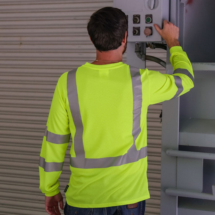 DOME75® DYNAMIC SERIES Hi-Vis ANSI Class 3 Viz-Dri Long Sleeve Safety Shirt - DSL1431