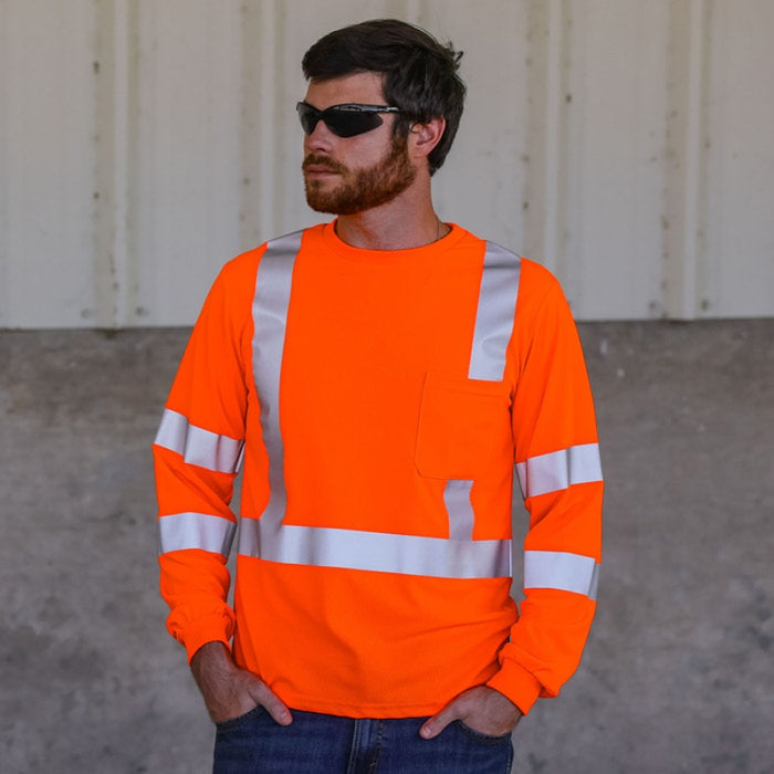 DOME75® DYNAMIC SERIES Hi-Vis ANSI Class 3 Viz-Dri Long Sleeve Safety Shirt - DSL1431