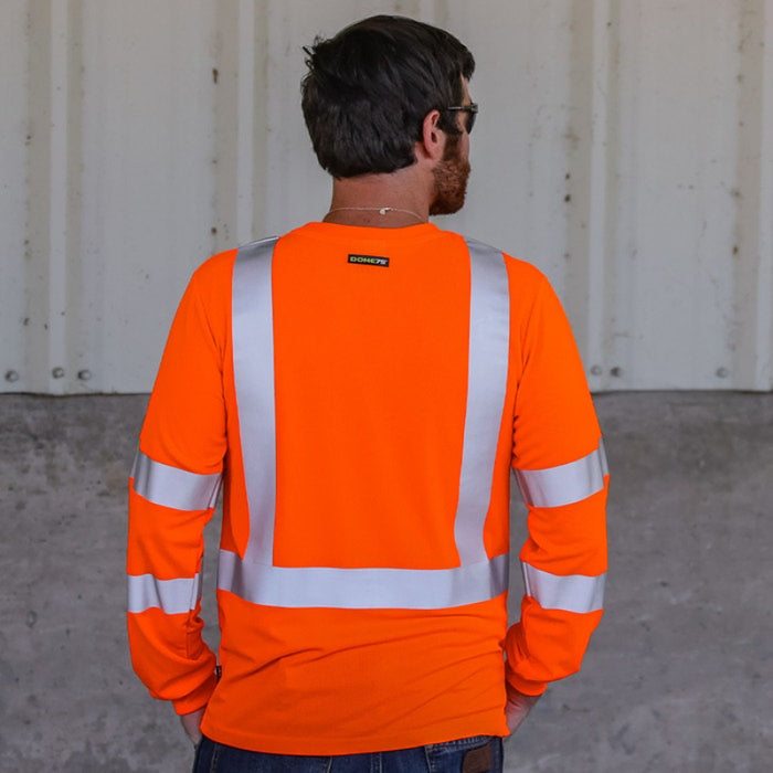 DOME75® DYNAMIC SERIES Hi-Vis ANSI Class 3 Viz-Dri Long Sleeve Safety Shirt - DSL1431