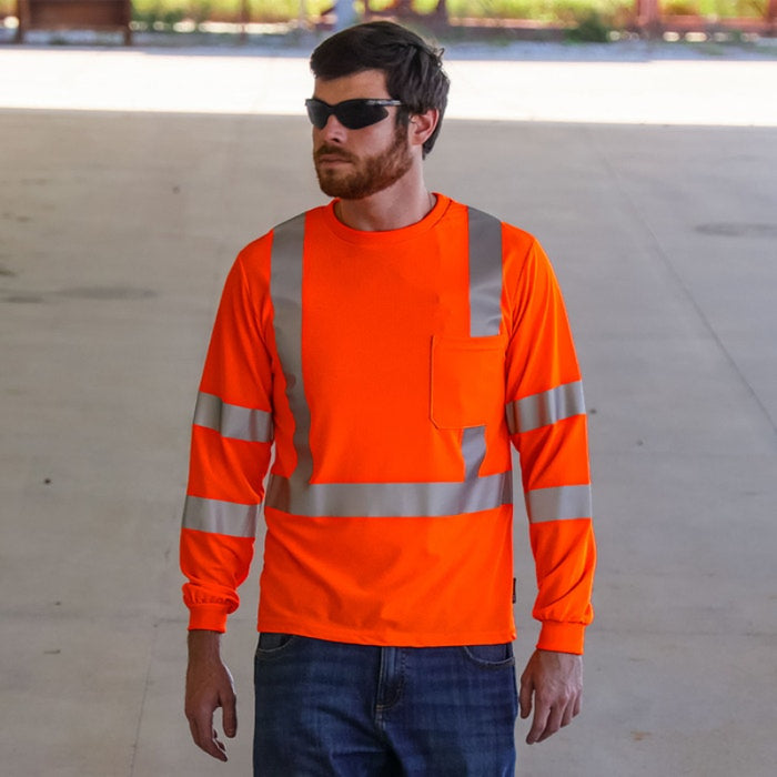 DOME75® DYNAMIC SERIES Hi-Vis ANSI Class 3 Viz-Dri Long Sleeve Safety Shirt - DSL1431