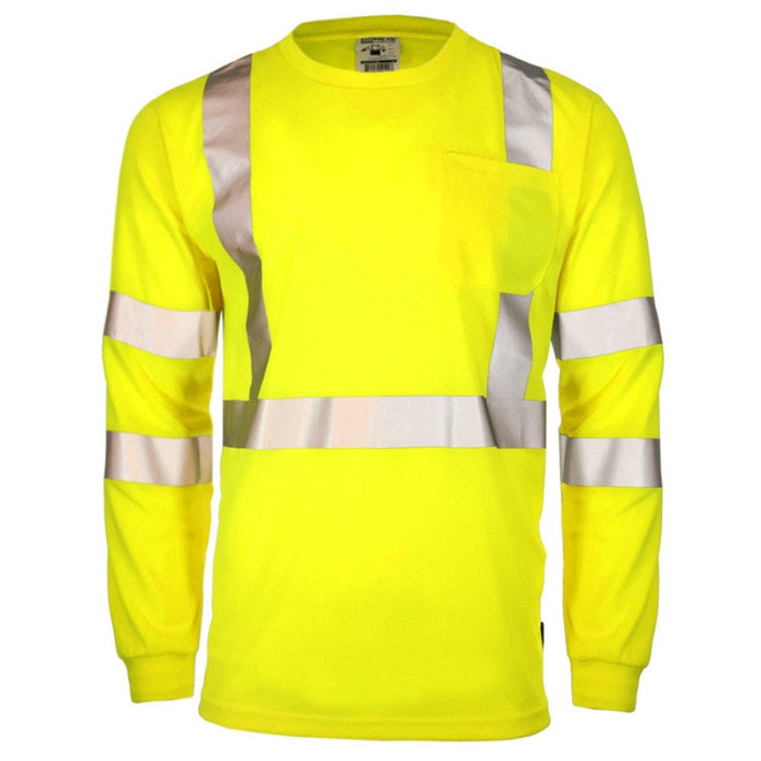 DOME75® DYNAMIC SERIES Hi-Vis ANSI Class 3 Viz-Dri Long Sleeve Safety Shirt - DSL1431