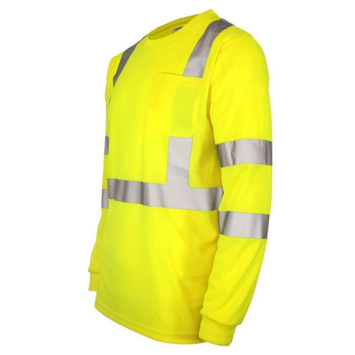 DOME75® DYNAMIC SERIES Hi-Vis ANSI Class 3 Viz-Dri Long Sleeve Safety Shirt - DSL1431