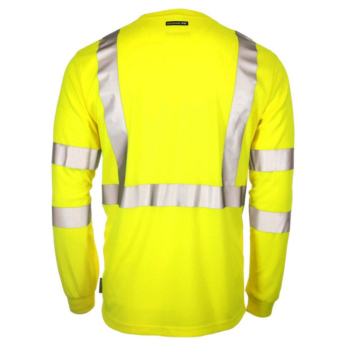 DOME75® DYNAMIC SERIES Hi-Vis ANSI Class 3 Viz-Dri Long Sleeve Safety Shirt - DSL1431