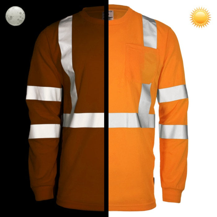 DOME75® DYNAMIC SERIES Hi-Vis ANSI Class 3 Viz-Dri Long Sleeve Safety Shirt - DSL1431