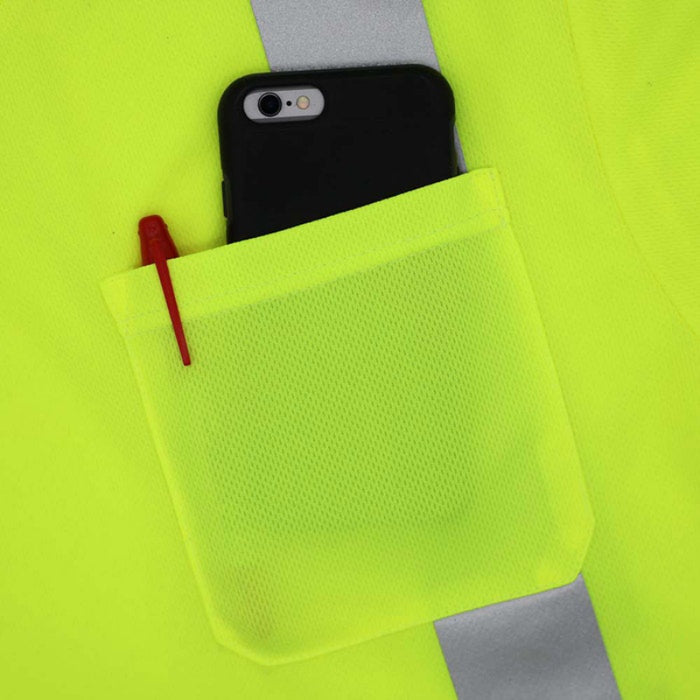 DOME75® DYNAMIC SERIES Hi-Vis ANSI Class 3 Black Bottom Viz-Dri Long Sleeve Safety Shirt - DSL1432