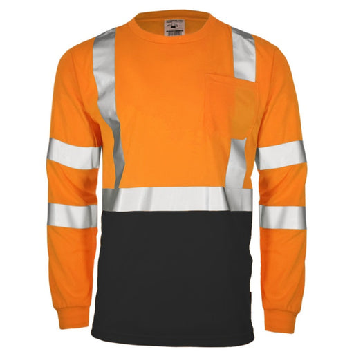 DOME75® DYNAMIC SERIES Hi-Vis ANSI Class 3 Black Bottom Viz-Dri Long Sleeve Safety Shirt - DSL1432