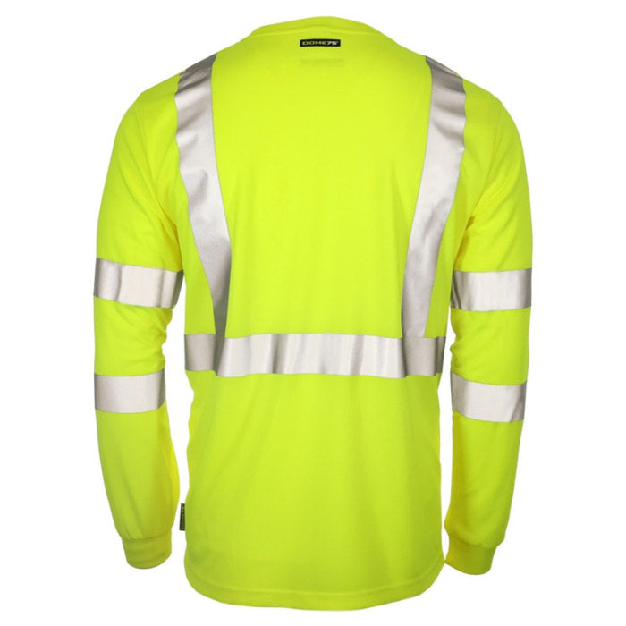 DOME75® DYNAMIC SERIES Hi-Vis ANSI Class 3 Black Bottom Viz-Dri Long Sleeve Safety Shirt - DSL1432