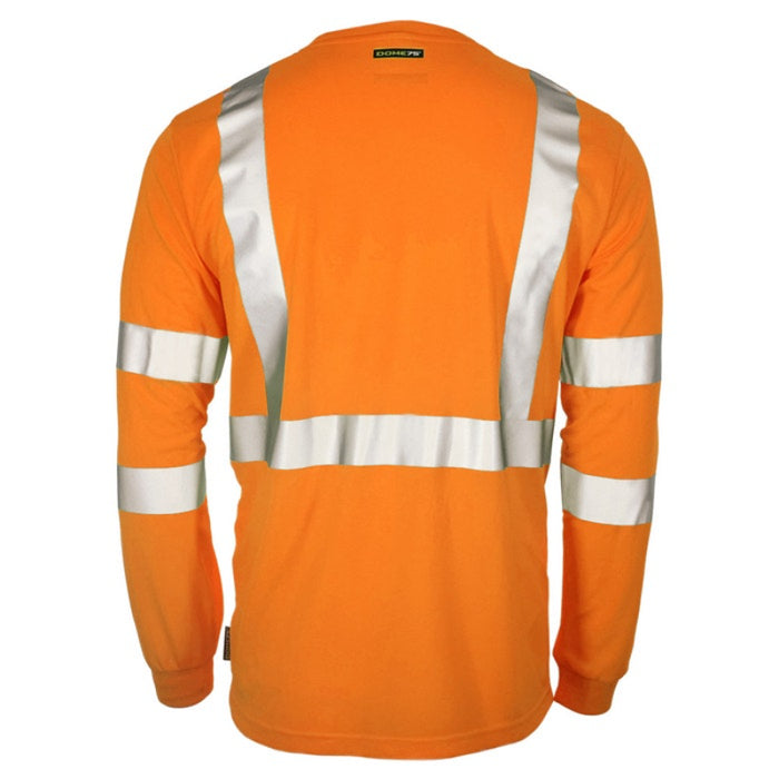 DOME75® DYNAMIC SERIES Hi-Vis ANSI Class 3 Black Bottom Viz-Dri Long Sleeve Safety Shirt - DSL1432