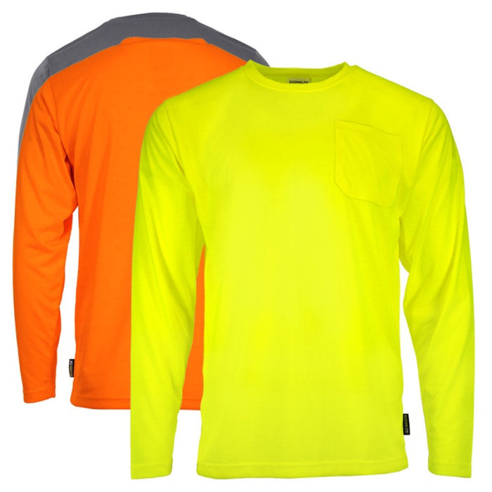 DOME75® DYNAMIC SERIES High Visibility Viz-Tuff Long Sleeve Moisture Wicking Safety Shirt - DSL2601
