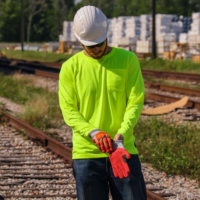 DOME75® DYNAMIC SERIES High Visibility Viz-Tuff Long Sleeve Moisture Wicking Safety Shirt - DSL2601