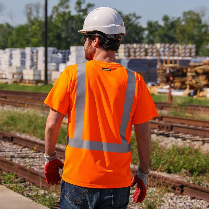 DOME75® DYNAMIC SERIES Hi-Vis ANSI Class 2 Black Bottom Viz-Dri Safety T-Shirt - DSS1422