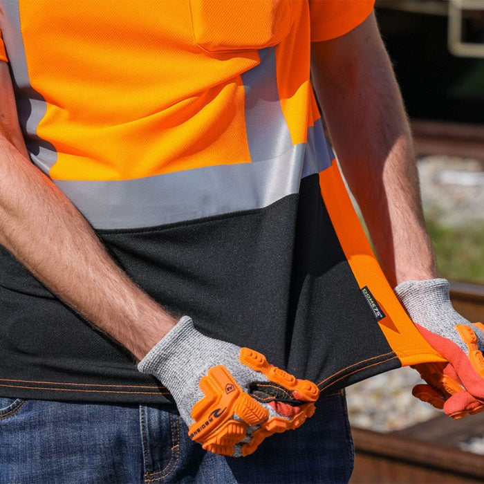 DOME75® DYNAMIC SERIES Hi-Vis ANSI Class 2 Black Bottom Viz-Dri Safety T-Shirt - DSS1422
