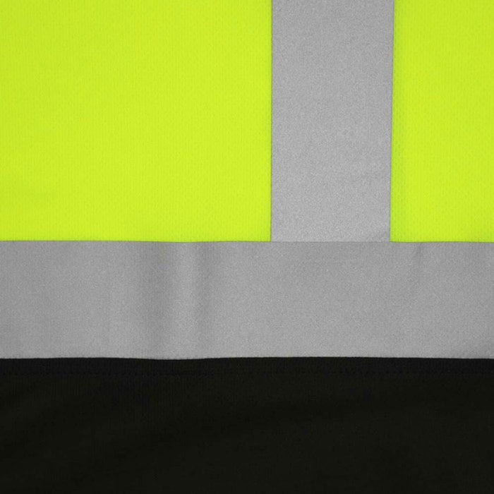 DOME75® DYNAMIC SERIES Hi-Vis ANSI Class 2 Black Bottom Viz-Dri Safety T-Shirt - DSS1422