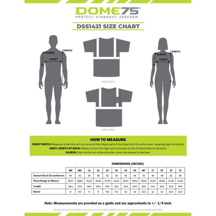 DOME75® DYNAMIC SERIES Hi-Vis ANSI Class 2 Viz-Dri Safety T-Shirt - DSS1421