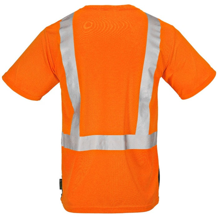 DOME75® DYNAMIC SERIES Hi-Vis ANSI Class 2 Black Bottom Viz-Dri Safety T-Shirt - DSS1422