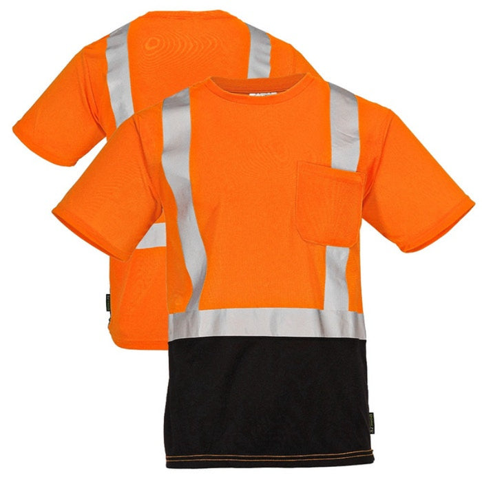 DOME75® DYNAMIC SERIES Hi-Vis ANSI Class 2 Black Bottom Viz-Dri Safety T-Shirt - DSS1422