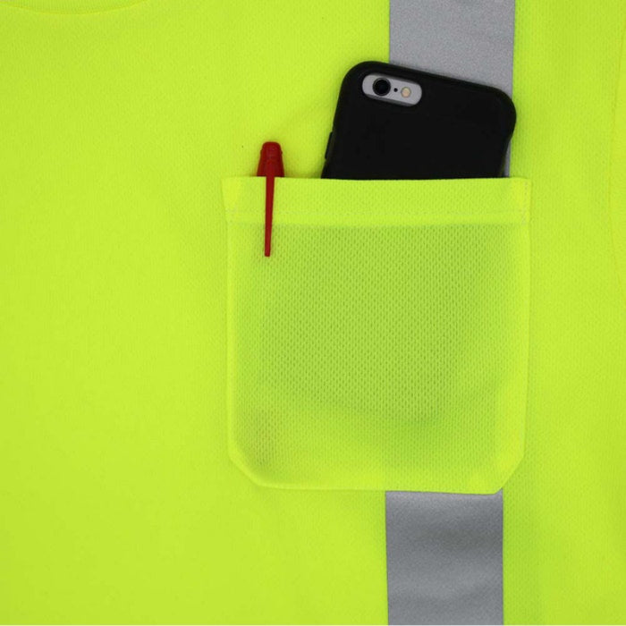 DOME75® DYNAMIC SERIES Hi-Vis ANSI Class 2 Black Bottom Viz-Dri Safety T-Shirt - DSS1422