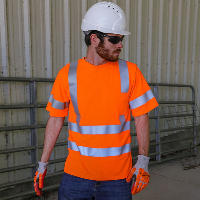 DOME75® DYNAMIC SERIES Hi-Vis ANSI Class 3 Viz-Dri Short Sleeve Safety T-Shirt - DSS1431