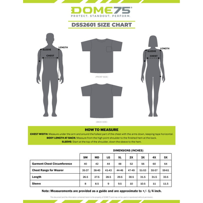 DOME75® DYNAMIC SERIES High Visibility Viz-Tuff Moisture Wicking Safety T-Shirt - DSS2601