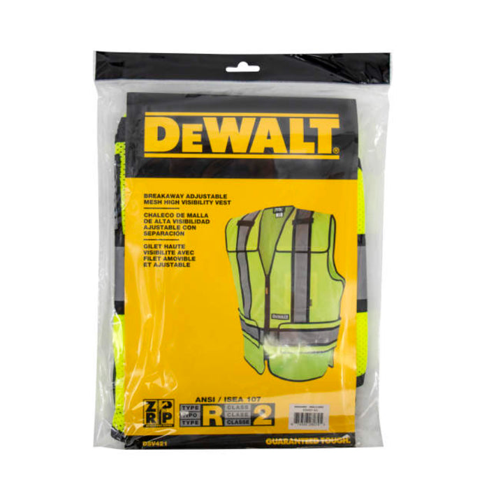 DEWALT® High Visibility Breakaway Mesh Vest - ANSI Class 2 - Type R - DSV421
