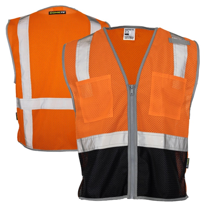DOME75® DYNAMIC SERIES Hi-Vis ANSI Class 2 Black Bottom Viz-Cool Safety Vest - DV1222
