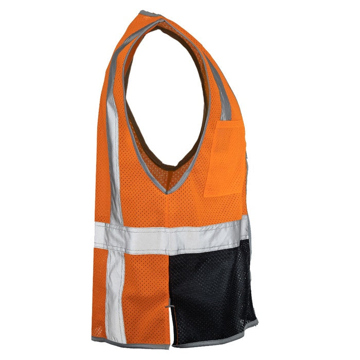 DOME75® DYNAMIC SERIES Hi-Vis ANSI Class 2 Black Bottom Viz-Cool Safety Vest - DV1222
