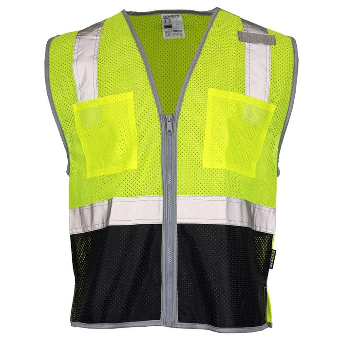 DOME75® DYNAMIC SERIES Hi-Vis ANSI Class 2 Black Bottom Viz-Cool Safety Vest - DV1222